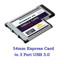 USB 3.0 54mm 3 Port Express Card Adapter Expresscard for Laptop FL1100 Chip picture