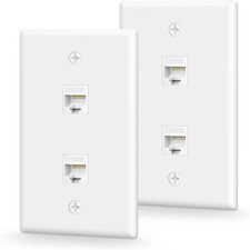 2-Port Ethernet Wall Plate UL Listed White 2-Pack picture