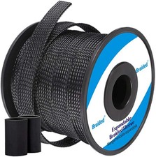 100ft - 1/2 Inch Cable Management Sleeve Protector,Wire Loom PET Expandable Wire picture