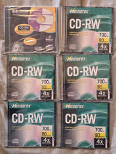 5 Memorex CD-RW 700mb 80 minute 4x Multi Speed and 1 HP CD-RW picture