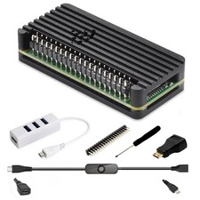 iUniker Pi Zero Aluminum Case Kit with Pin Header, OTG Hub, HDMI Adapter, On/... picture