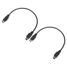 2Pcs PS/2 Mouse and Keyboard Cable 6P 0.98 Feet Male to Male Black picture