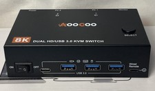 AOOCOO KVM8202 8K Dual Monitor KVM Switch 2 PC HDMI USB 3.0 4K 144Hz picture