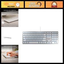 Slim Wired Mac Keyboard with Number Pad, USB-A, Whisper-Quiet Keys, QWERTY, Silv picture