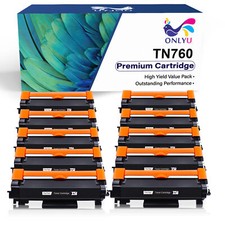 10 Pack TN760 TN-760 Toner Cartridge with Chip for Brother HL-L2390DW HL-L2395DW picture