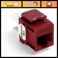 CAT 6 QuickPort Connector, Leviton Extreme 6+, Red, High-Speed Networking, Easy picture