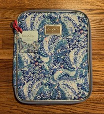 Lily Pulitzer Notebook Agenda Folio Laptop Organizer Wave After Wave Blue NWT picture