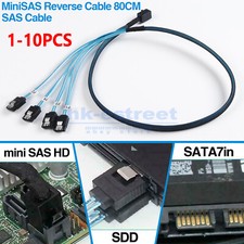 Internal HDD Mini SAS Cable SFF-8643 To 4 SATA Reverse Breakout Cable 80CM Lot picture