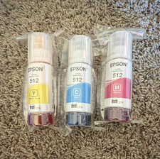 Epson 512 EcoTank Inkjet Refill Bottles 3-Pack Cyan Yellow Magenta picture