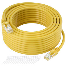 Cat5E Ethernet Cable 50 FT, Long Cat 5E Internet Cable, Black Snagless Patch Cor picture