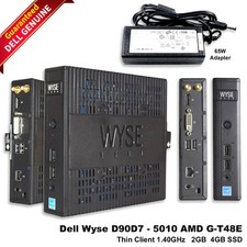 Dell Wyse 5010 Thin Client D90D7 1.40GHz 2GB RAM 4GB SSD WES7 RJ-45 w/ Adapter picture
