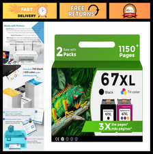 High-Quality 67XL Ink Cartridges Combo Pack - Black & Color for HP Printers picture