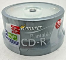 Memorex Printable CD-R 30 Pk Sealed 700 MB 80 Min 52x Multi Speed picture