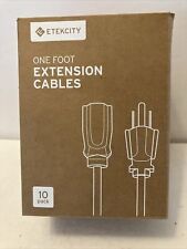 ETEKCITY 1-FT 3-PRONG OUTLET EXTENSION POWER CABLE (16AWG, 125V/13A) 10 Pack picture
