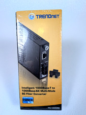 TRENDnet 1000Base-T to 1000Base-SX Multi-Mode SC Fiber Converter NEW SEALED picture