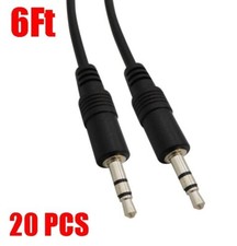 20 Pack 6Ft 3.5mm Stereo Audio Cable Male - Male M/M Headphone Aux MP3 1/8
