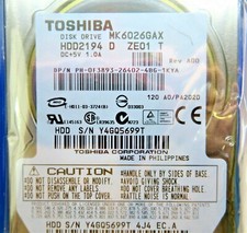 TOSHIBA MK6026GAX (HDD2194) 60GB, 5400RPM, 2.5