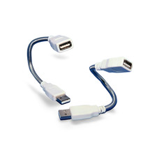 8in USB 2.0 Gooseneck Cable Chrome Flexible Male to Female - White picture