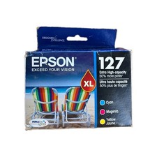 Genuine Epson 127 XL Tri-Color Cyan/Magenta/Yellow Ink - Best By 02/2020 Sealed picture