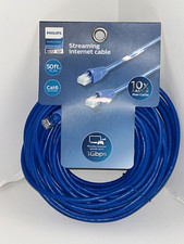Philips Cat6 RJ-45 to RJ-45 Ethernet Cable 50 ft Blue Round SWN7118A/27 picture