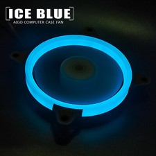 2 PCS Blue Halo LED 140mm PC Computer Case Cooling Ring Clear Quite Fan Cooler picture