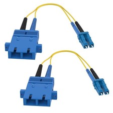 2 PCS SC Female to LC Male 9/125 Singlemode Duplex Hybrid Adapter picture