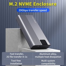 Acasis M.2 NVMe SSD Enclosure Case USB 3.2 Gen2x2 20Gbps for 2230/2242/2260/2280 picture