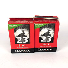 Lexmark 23 Black Ink Cartridge LOT OF 2x - Genuine  X3530 X4530 z1400 Sealed picture