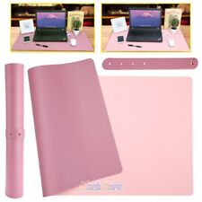 Waterproof Desk Pad 31.5 x 15.7 Large Rectangular Leather Laptop Desk Mat Pink picture