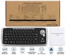2.4GHz Wireless Mini Trackball Keyboard Mouse 2-in-1 Multimedia USB 1200 DPI picture