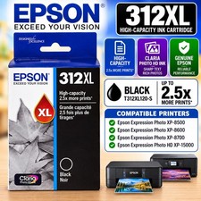 Epson 312XL Black Ink Cartridge Genuine OEM T312XL120-S Exp 12/2028 picture