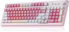 99 Key Keyboard, Wireless Pink Gaming Keyboard Creamy with Number Pad picture