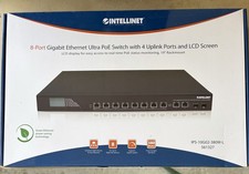 Intellinet 8-Port Gigabit Ethernet Ultra PoE W/ 4 Uplink Ports & LCD Screen NIB picture