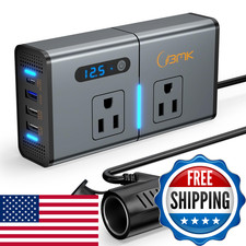 Bmk Bmk 200W 7-In-1 Car Power Inverter Dc 12V To 110V Ac Pd 27W Usb-C Qc 3.0 picture