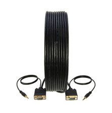 50FT VGA/SVGA 15 PIN M/M Cable With 3.5MM Audio Aux Cord For Monitor HDTV Video picture
