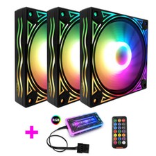 Desktop computer case silent RGB color-changing fan 12cm x 3pcs + control box picture