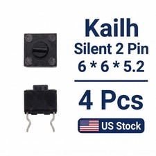 4 pcs - Kailh Square Mouse sielnt black Micro Switch 6x6x5.2mm for Mouse Middle picture