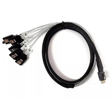 High Quality Internal SlimSAS SFF-8654 to 8 x SATA Breakout Forward 1M Cable US picture