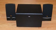 Genuine Cyber Acoustics 3-Piece Subwoofer System w/ AC Adapter & Speakers ONLY  picture