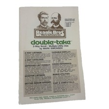 Vintage Apple II Plus IIe Software Beagle Bros Double-Take Manual Only No Disc picture