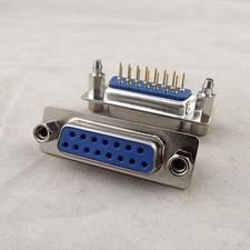 10x D-SUB DB15 15 Pin Female DIP PCB Solder Connector Adapter 2 Rows Lock Screw picture