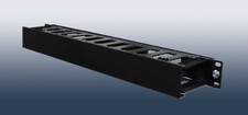 1U Horizontal Rack Mount Cable Management Unit with Panel Plastic picture