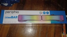 BLACK - PERIPHIO RGB 2.0 SOUNDBAR WITH 7 RGB MODES, AND BLUETOOTH OR AUX picture