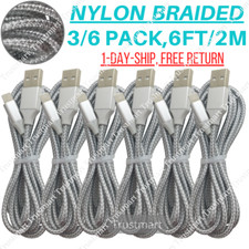 3/6 PACK USB Fast Charger Cable Cord 6FT For Apple iPhone 13 12 11 XR 8 iPad Lot picture