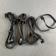 Black Sleeved PCIe 6-Pin to 8-Pin Power Cable Set Lot, CPU Labeled,  1m picture