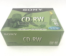 Sony 5CDRW700L CD-RW 5 Pack 700MB 80 Minute Rewritable Discs New Sealed picture