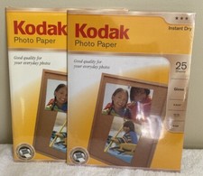 NIP 2 Pkgs Kodak Gloss Photo Paper 8.5 x 11 Instant Dry 25 sheets Sealed 44 LB picture