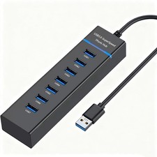 Upgraded USB3.0 Hub, 7-Port USB Extender Splitter, Multi Device Docking Stati... picture
