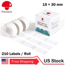 3 Rolls White Square Sticker Thermal Paper 15 x 30 mm Label for Phomemo D30 picture