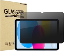 Tempered Glass Anti-Spy Screen Protector for iPad 10th/11th, Black, Anti-Scratch picture